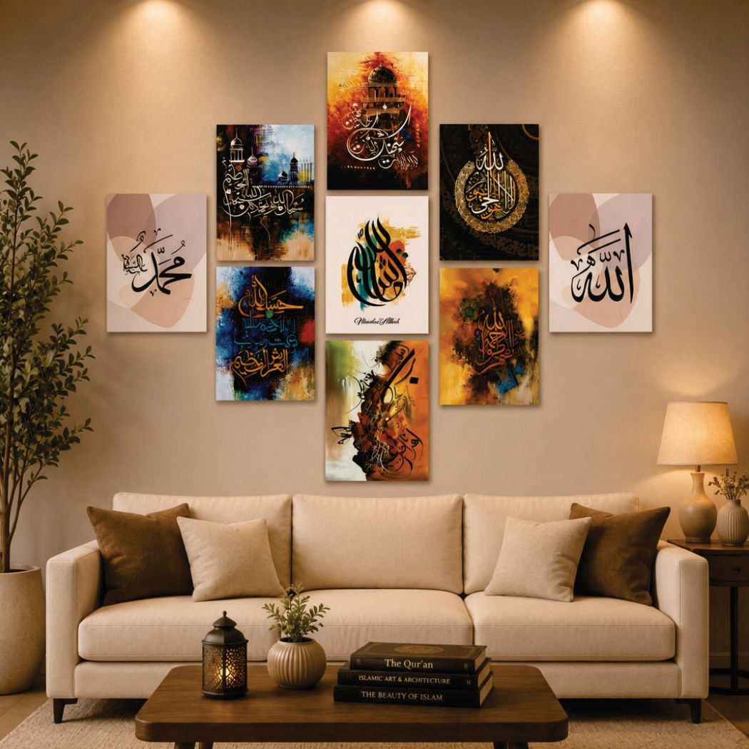 Set of 9 Premium Wall Art Photo Tiles – Modern Home Decor Sets 8x11